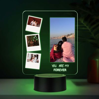 You are My Forever Quote Personalized with Photos | Acrylic UV Printed Lamp with 7 Color Changing Light Gift for Anniversary, Valentines Day, Birthday